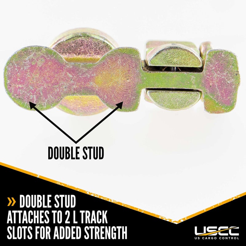 US Cargo Control L Track Double Stud Fitting with Bolt Thread, Use with L Track Rails in Your Truck Or Trailer to Create Instant Tie-Down Anchor Points, Working Load Limit of 1,333 Pounds, 10 Pack - Image 4